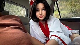 Sweet Teasing Blowjob from Bella Hentaigirl with Cute Charm