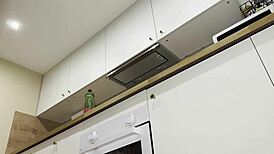 hot redhead latina wife shows pussy and ass in kitchen without panties