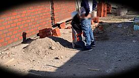 security camera catches engineer nataly at the construction site