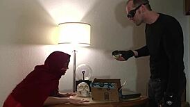 i'm dacey harlot, the humilated superhero, givin blowjob to hung mad scientest