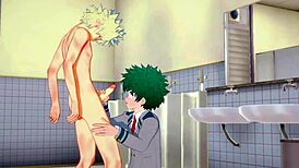 man, i love midoriya getting pounded by bakugou in bathroom cosplay