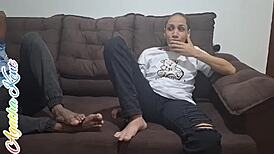 I lost the bet on my big pussy lips and natural tits