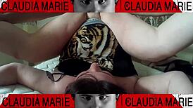 Stuffing panties deep into her pussy, making her moan like a bitch 😈