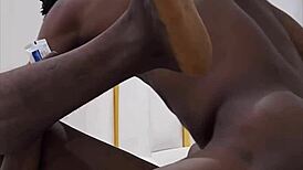 Hot Twink Takes Anal Creampie from Big Black Cock in Garage Shower Scene