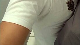 Entering The Metro Bathroom Stall Where A Guy Expresses Interest - Complete Full Red