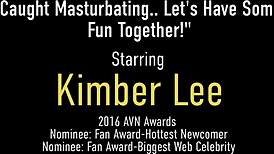 Hey, did you catch horny step sister Kimber Lee fingering on cam?