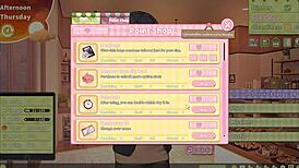 Summer clover discovers boss masturbating to giant cock in harem game