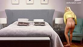 Blonde teen virgin reveals hymen in thrilling casting interview video