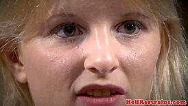 Bound submissive feels humiliation during whipping punishment