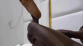 Hot Twink Takes Anal Creampie from Big Black Cock in Garage Shower Scene