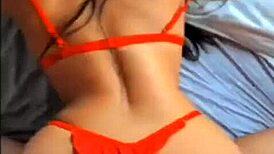 I watch hottie in red lingerie givin' hot oral on webcam