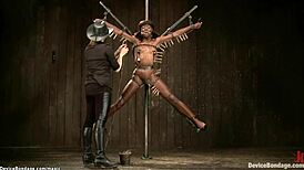 Lezdom Torments Blonde and Ebony in Rough Bizarre Interracial Play