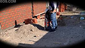 security camera catches engineer nataly at the construction site