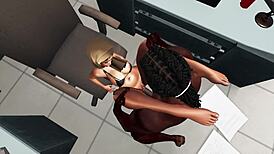 Second life black security guard fucks asian muslim woman