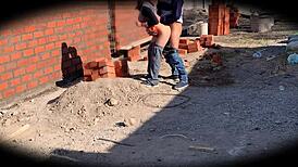 security camera catches engineer nataly at the construction site