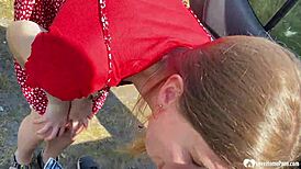 Couple Rips Clothes For Quick Blowjob On Outdoor Hiking Trip