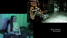 Naked Brunette Plays Deadspace Part 2