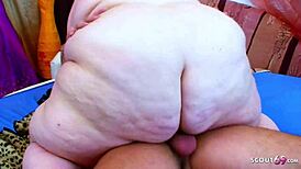 extreme chubby milf gets rough fuck from tiny guy