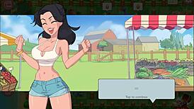 Nutaku booty farm hentai game part 08 features big ass flashing by a sexy milf.