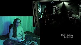 Naked Brunette Plays Deadspace Part 2