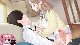 Hot college girl intensely rides and gives handjob for cumshot