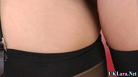 british milf blondes in stockings lick tongues and finger pussies close-up