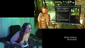 Naked Brunette Plays Deadspace Part 2