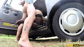 Role Play Pussy Cat Chick Fucked Hard on Back Seat