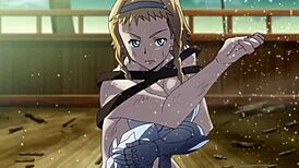 anime queens blade vanquished queens get wild in garage fanservice compilation