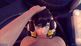 i watch the best overwatch pmv with tracer, widowmaker, brigitte, sombra, dva, ashe, mercy and kiriko