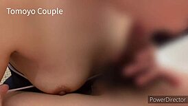 I love how this cute japanese wife cosplays in school swimsuit for young man