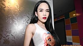 Sweet Thai Ladyboy Wawa Sucking Cock and Getting Ass Fucked