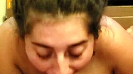 I watch the latina sucking my big cock dry