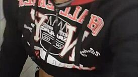 Wow, gym bathroom action with sheer views!