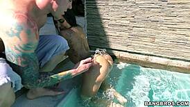 Monster ass by pool getting blown!