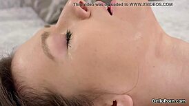 This sensual chick spread her tight pussy wide open for me. She got deflorated right there on the spot.