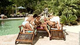 Fisting Action in Poolside Frolic with Klada Nevena and Melanie