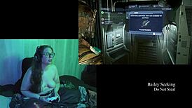 Naked Brunette Plays Deadspace Part 2