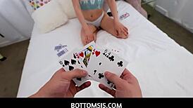 Bottomsis - Stepsiblings Playing Strip Poker Ending Up Stepbro Winning The Game