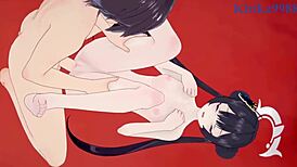 Ryuuge Kisaki og Asagiri Suou har intens sex med creampie i Blue Archive hentai