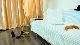 watch this webcam slut in cosplay fingering herself, showing off legs and feet