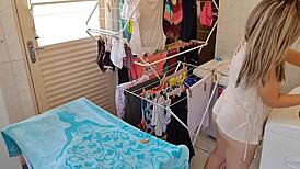 Teasingly Revealing My Natural Tits and Pussy in Panties