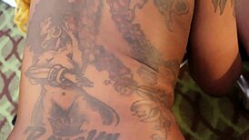 round 1 sucking ralph whoren's big black cock before gangbang banging