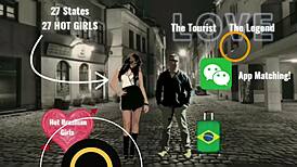 Hot brazilian slut interviewed then sucks and rides big cock in pov close-up