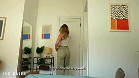 Young blonde sucks big cock in doggystyle fuck