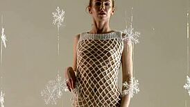 Wow, Svetik's Christmas gymnastics in a sexy dress are just stunning!