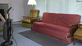 Horny Gay Nudist Cleans House