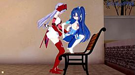 Tsubasa Kazanari and Maria Cadenzavna Eve and Chris Yukine Intense Lesbian Play and Futanari Sex - Symphogear Hentai