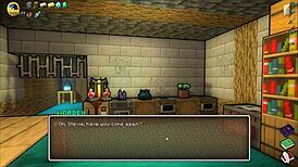 in hornycraft parody, watch the femdom with huge tits get her face covered in hot cum? so messy!