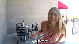 Alyssa Cole flashes upskirt in POV exhibitionist fun